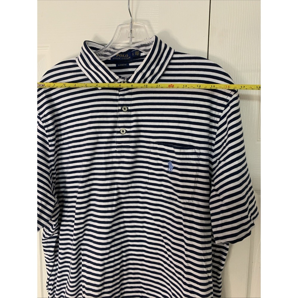 Polo Ralph Lauren Size L Striped Shirt Short Sleeve 100% Cotton Preppy Classic - Picture 5 of 6